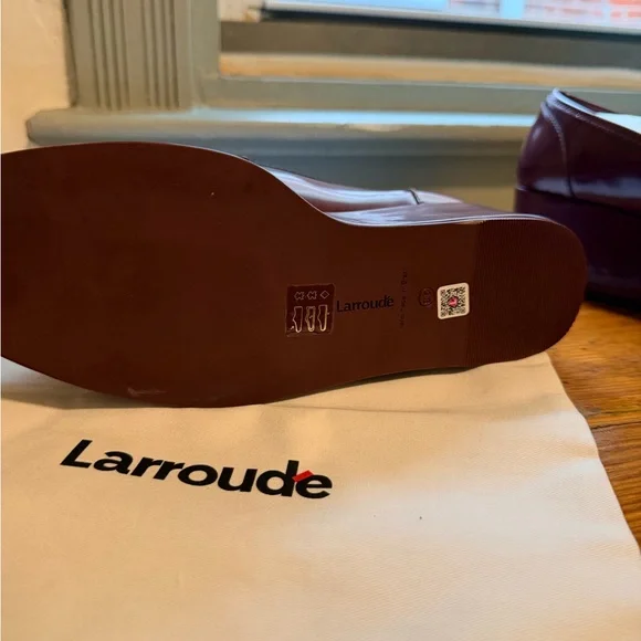 Larroude Burgundy Platform Loafers - Picture 8 of 12